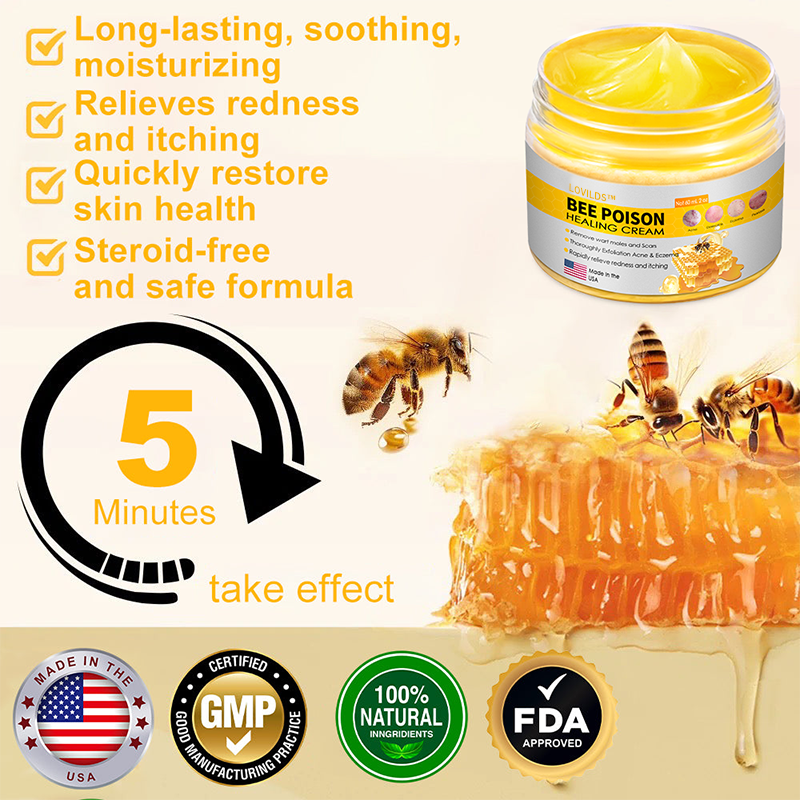 LOVILDS™ BEE POISON Skin Cream(👨⚕AAD Recommended),for Remove Warts, Acne and Scars