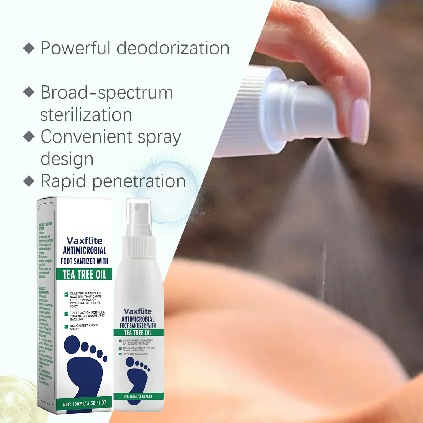 đ„New User Offerđ„Tea Tree Oil Foot Care Spray â Premium Foot & Nail Moisturizer, Odor Eliminator, and Crack Relief Solution