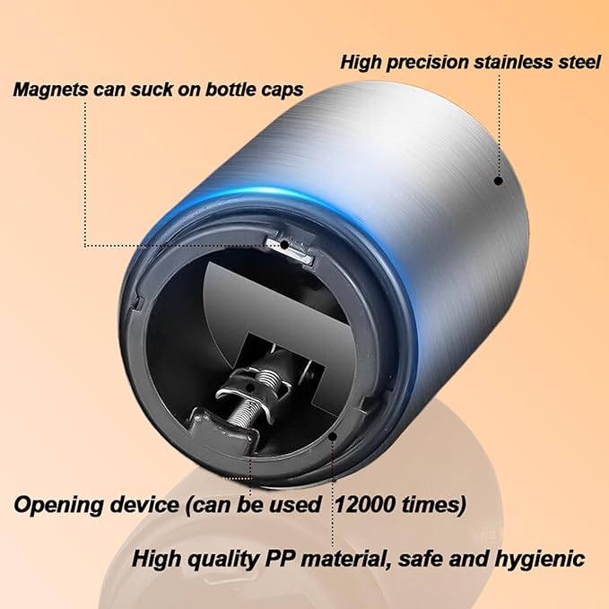 ⚡Magnetic Push Down Beer Bottle Opener: Open Any Bottle in 1 Second! ❌Never Lose a Cap Again⚡ for Home, Bar & Kitchen | Stainless Steel & Automatic -🚀Up to 75% off