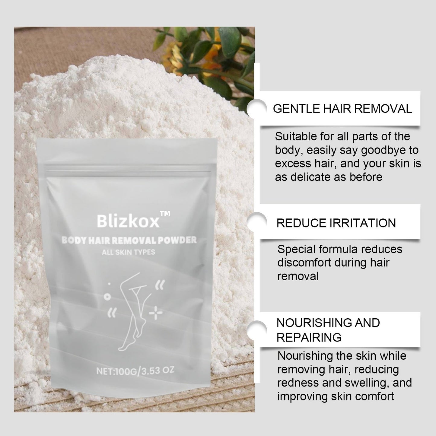 🌸5 Min Miracle Hair Removal Powder – Quick, Safe & Silky Results✅
